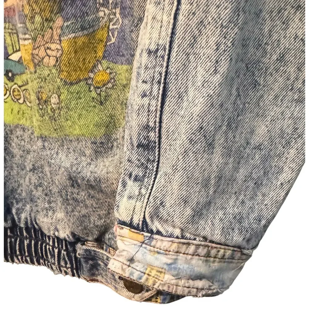 Vintage 1989 Youth Pee Wee Herman Official Brand Denim Jacket w/Back Design